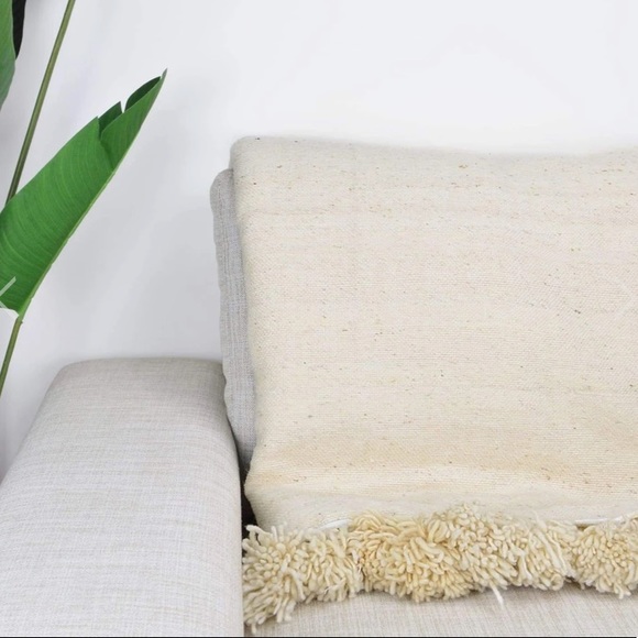Other - moroccan wool pom pom blanket